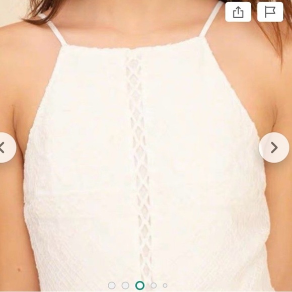 Hollister Ivory Crochet Lace Strappy Halter Maxi Dress Long Slit SZ XS - Picture 5 of 15